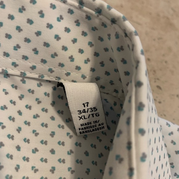 Calvin Klein Men's Stain Shield Slim Fit White with Teal/Grey Micro Dot - XL - Picture 4 of 6